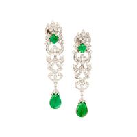 EMERALD AND DIAMOND EARRINGS