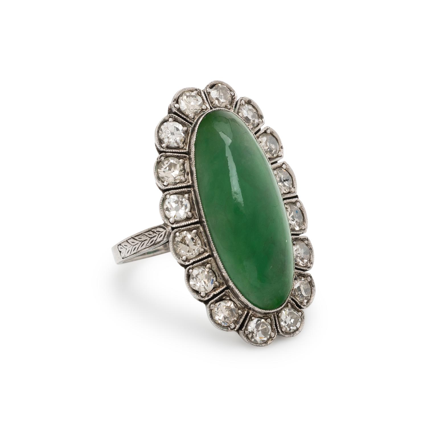 JADE AND DIAMOND RING