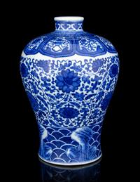 A Blue and White Porcelain Meiping Vase