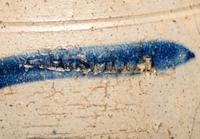 Two Four-Gallon Cobalt Decorated Stoneware Crocks