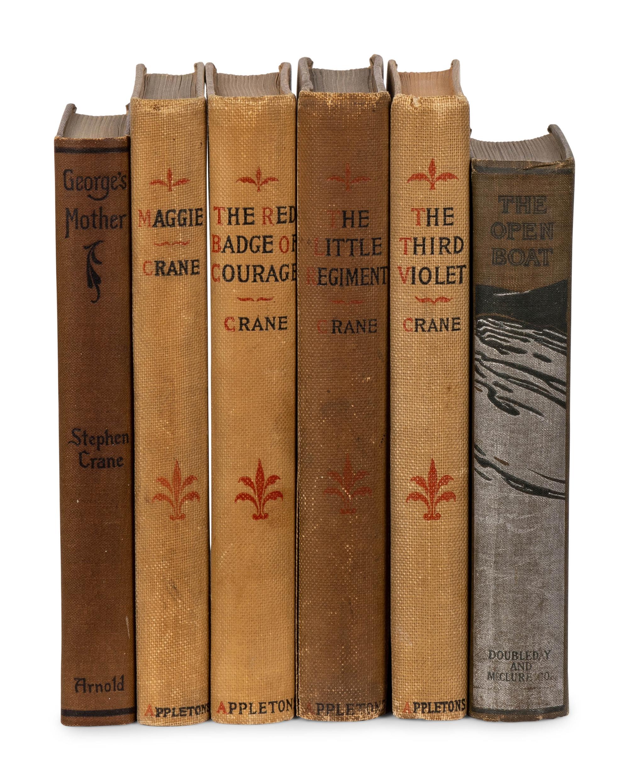 CRANE, Stephen (1871-1900). A group of 6 works, comprising: