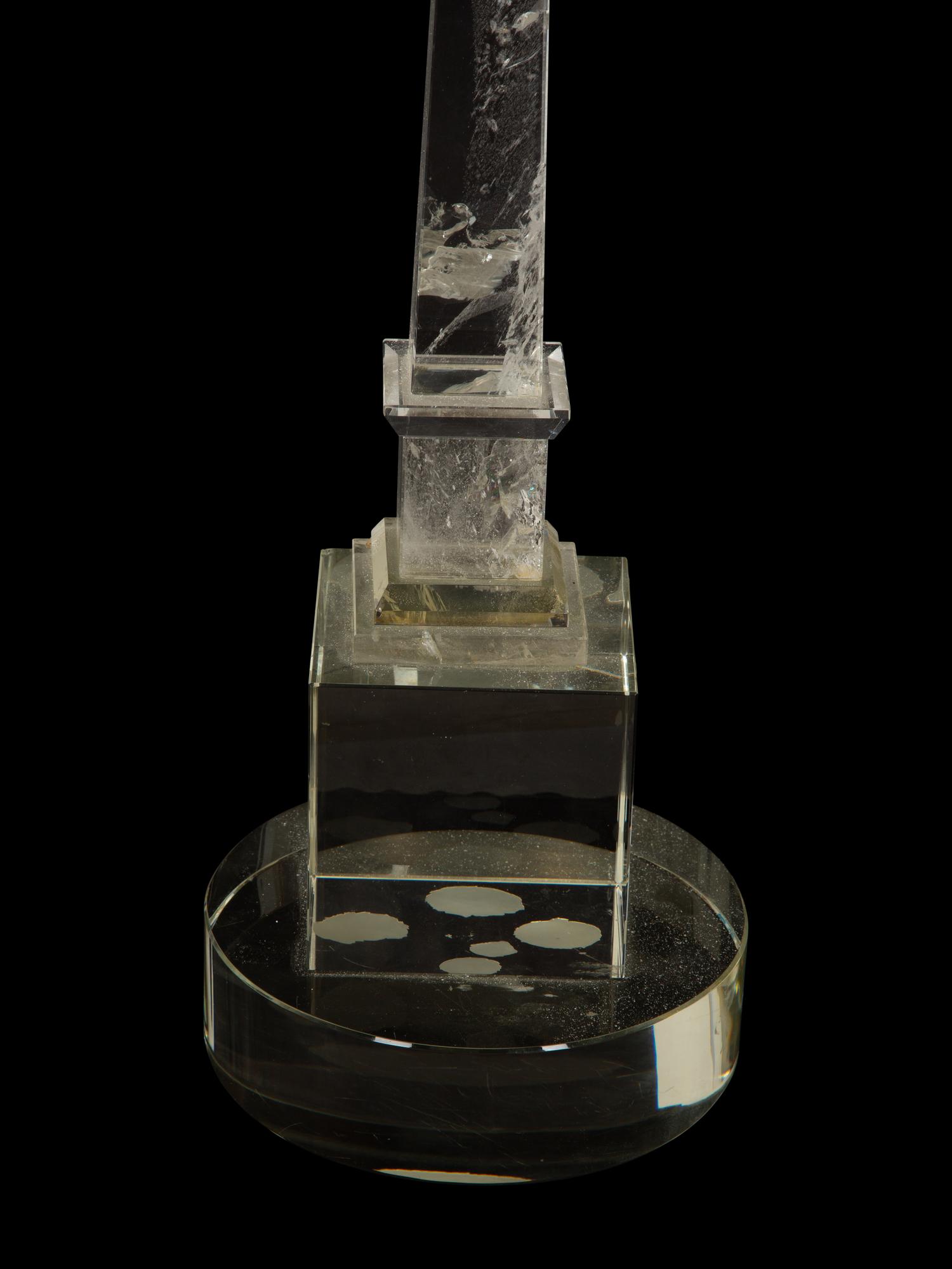 A Pair of Continental Rock Crystal Obelisks