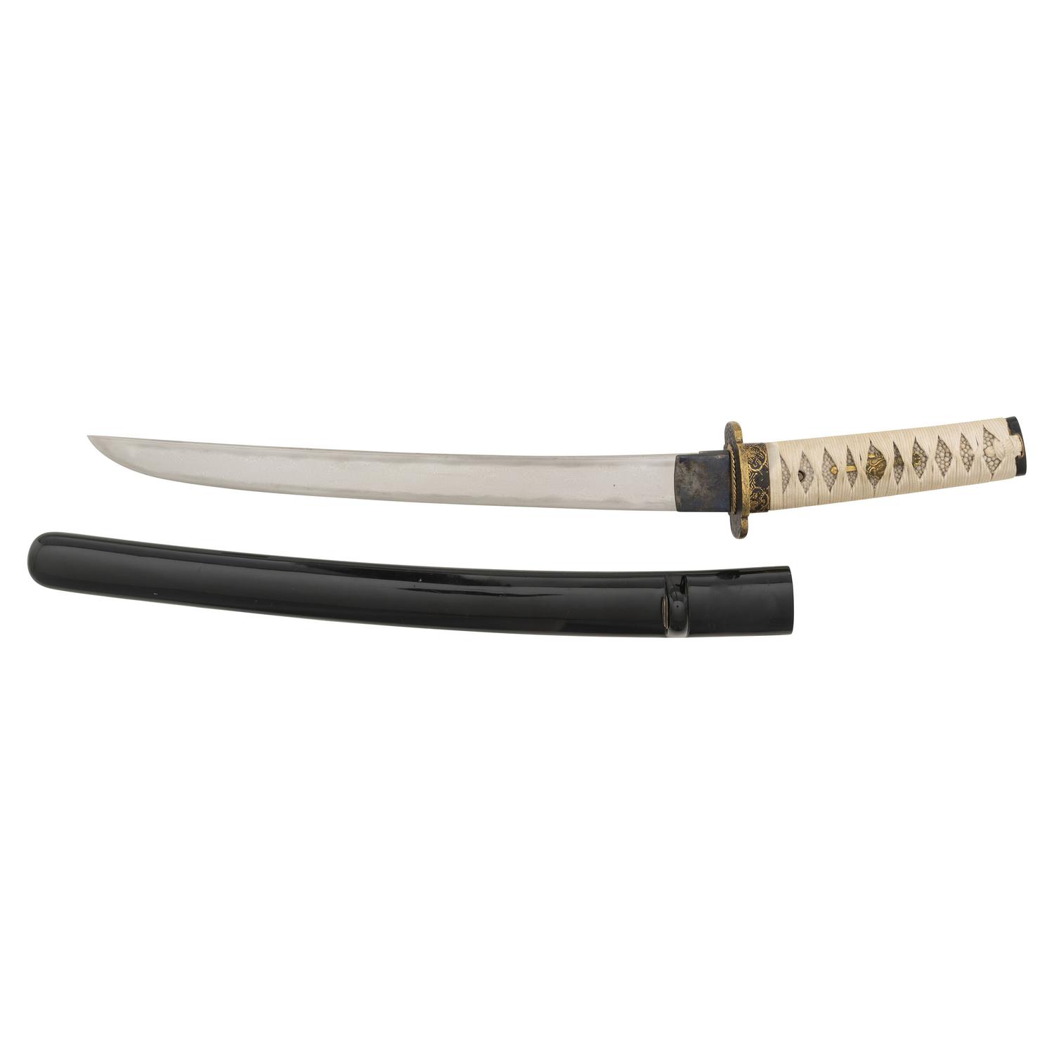 Interesting Japanese Wakizashi with Hitatsura Hamon and Accessory Blade