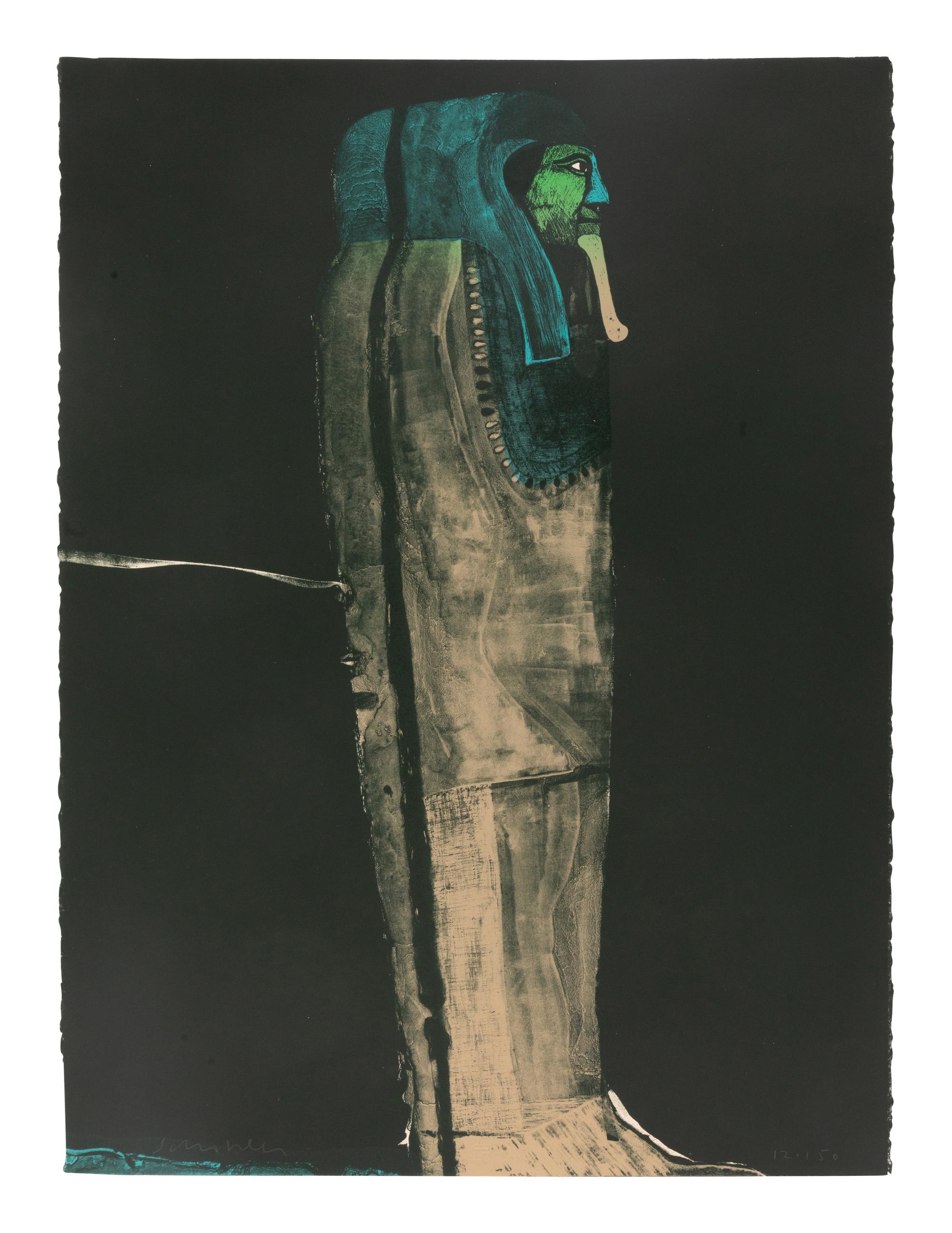 Three Works: The Sarcophagus (State I) , edition 12/150; First Mystery, edition 43/50; Action Shaman, double-sided test proof (unsigned)