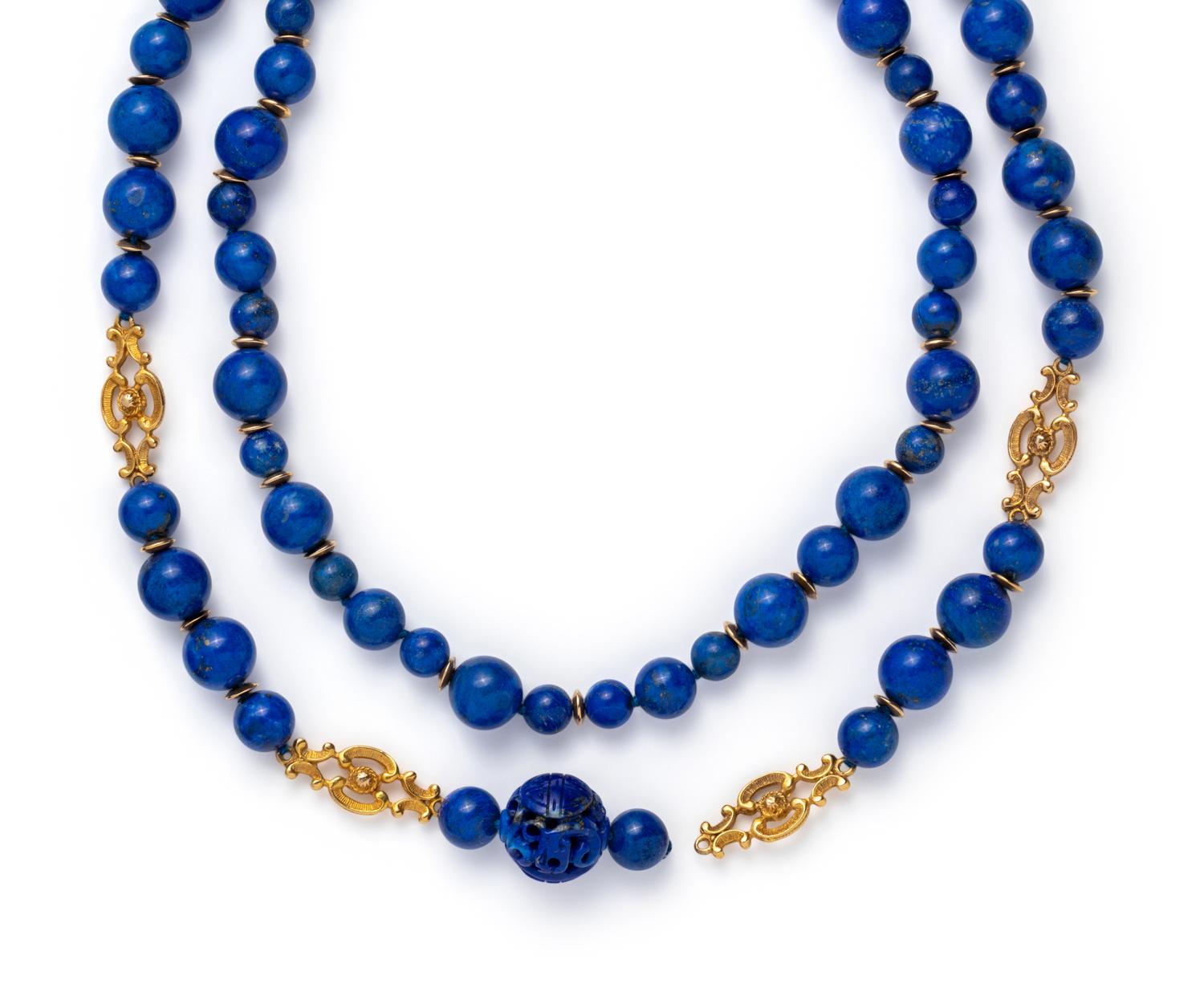 COLLECTION OF LAPIS LAZULI BEAD NECKLACES