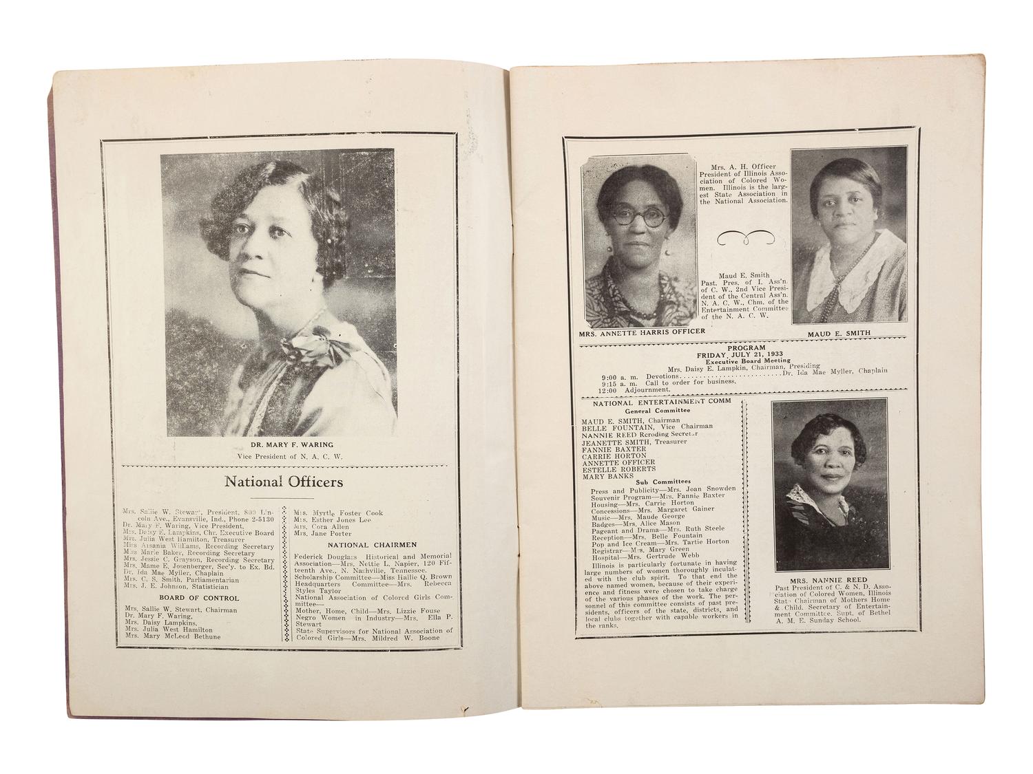 [WOMEN]. A group of 3 booklets related to women's organizations including the National Association of Colored Women.