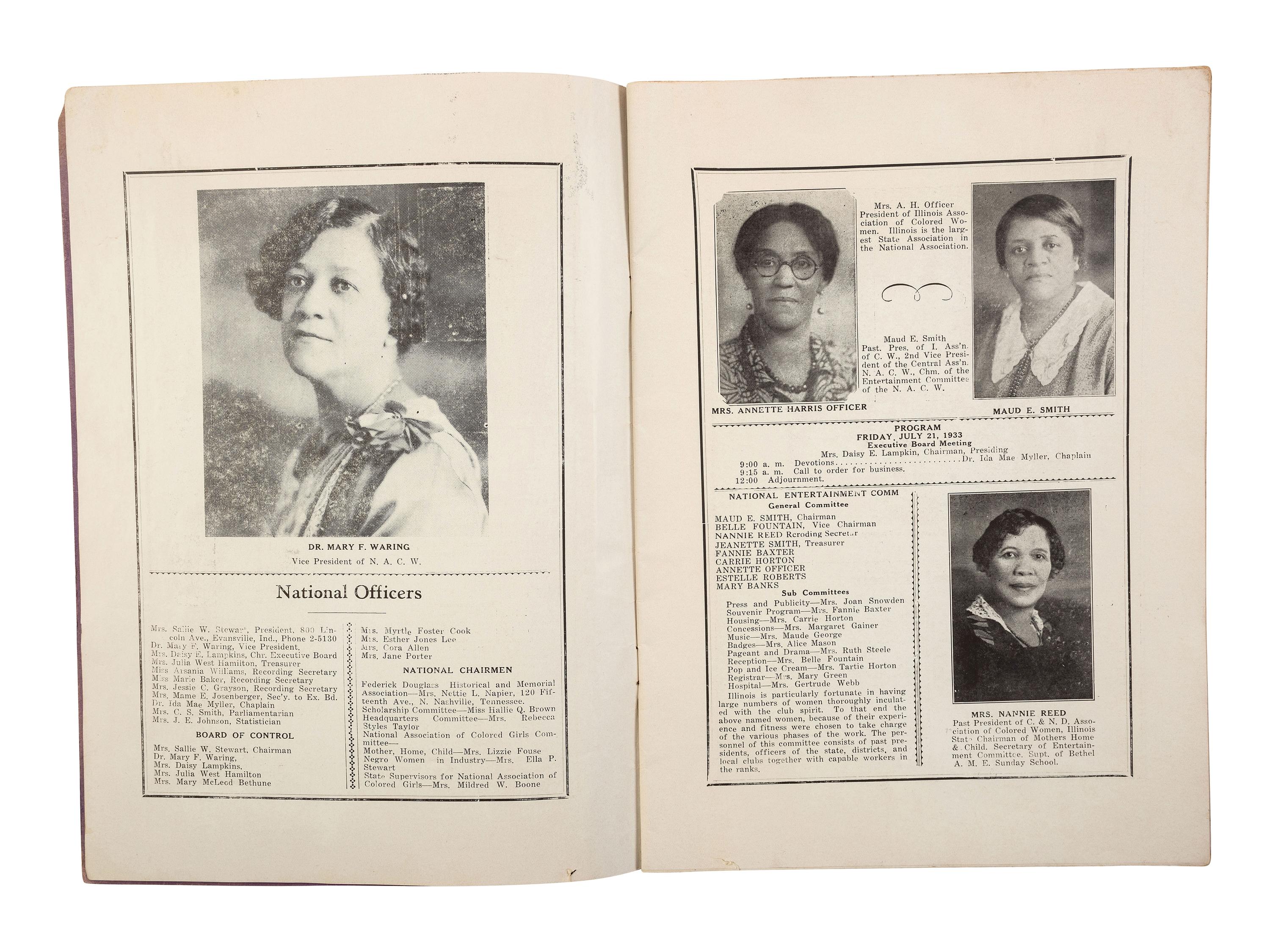 [WOMEN]. A group of 3 booklets related to women's organizations including the National Association of Colored Women.