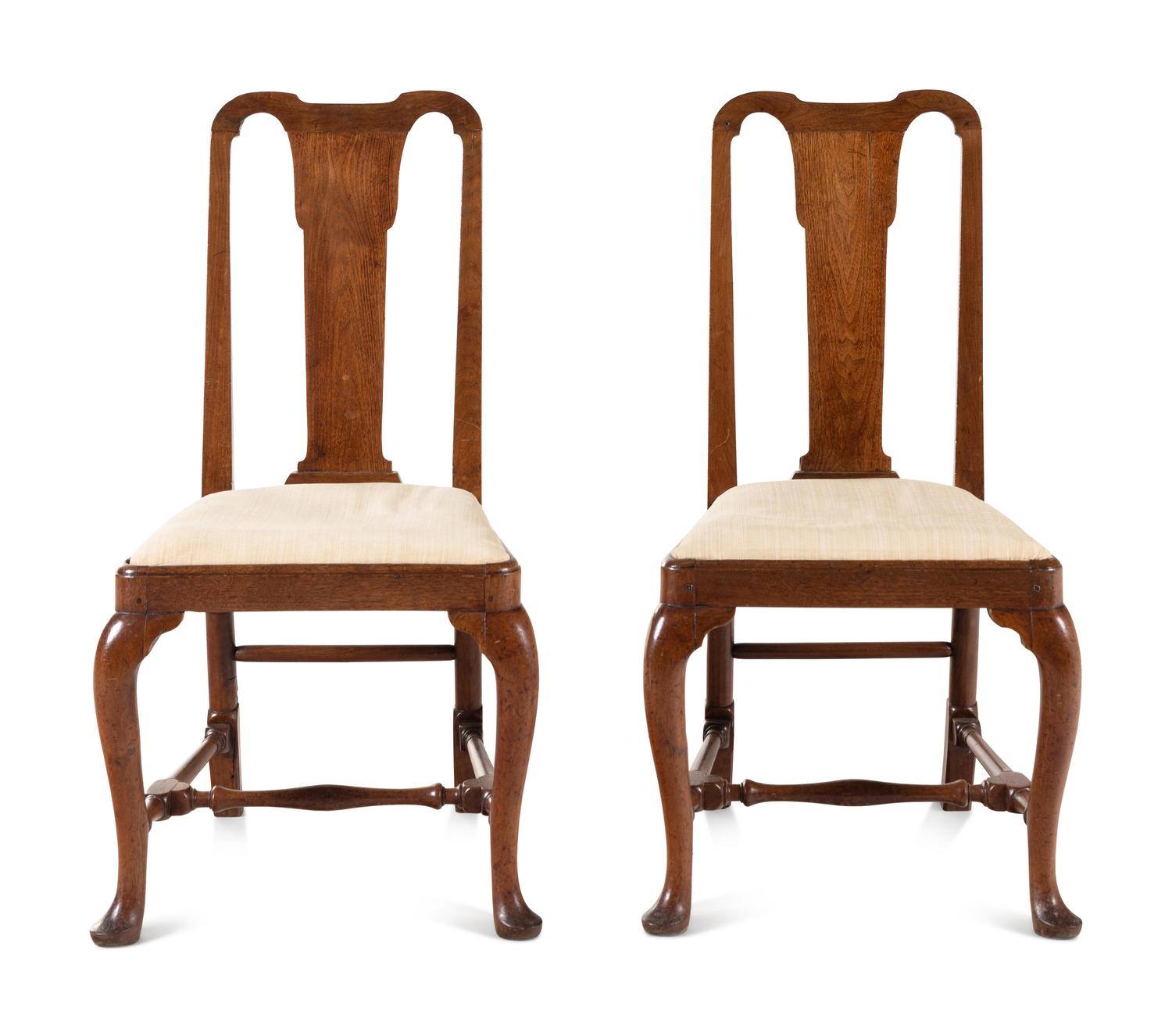 A Pair of George I Walnut Side Chairs