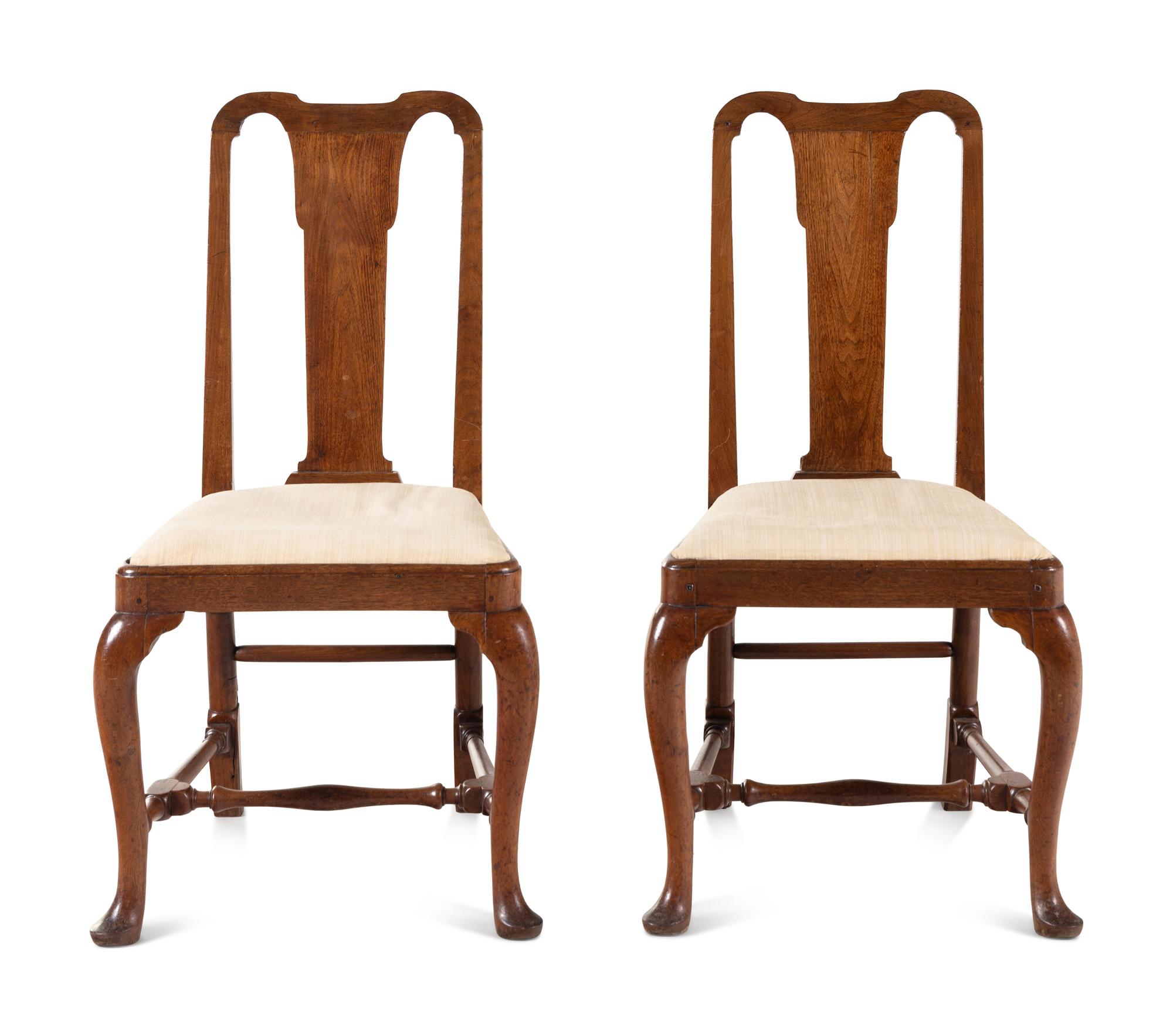 A Pair of George I Walnut Side Chairs