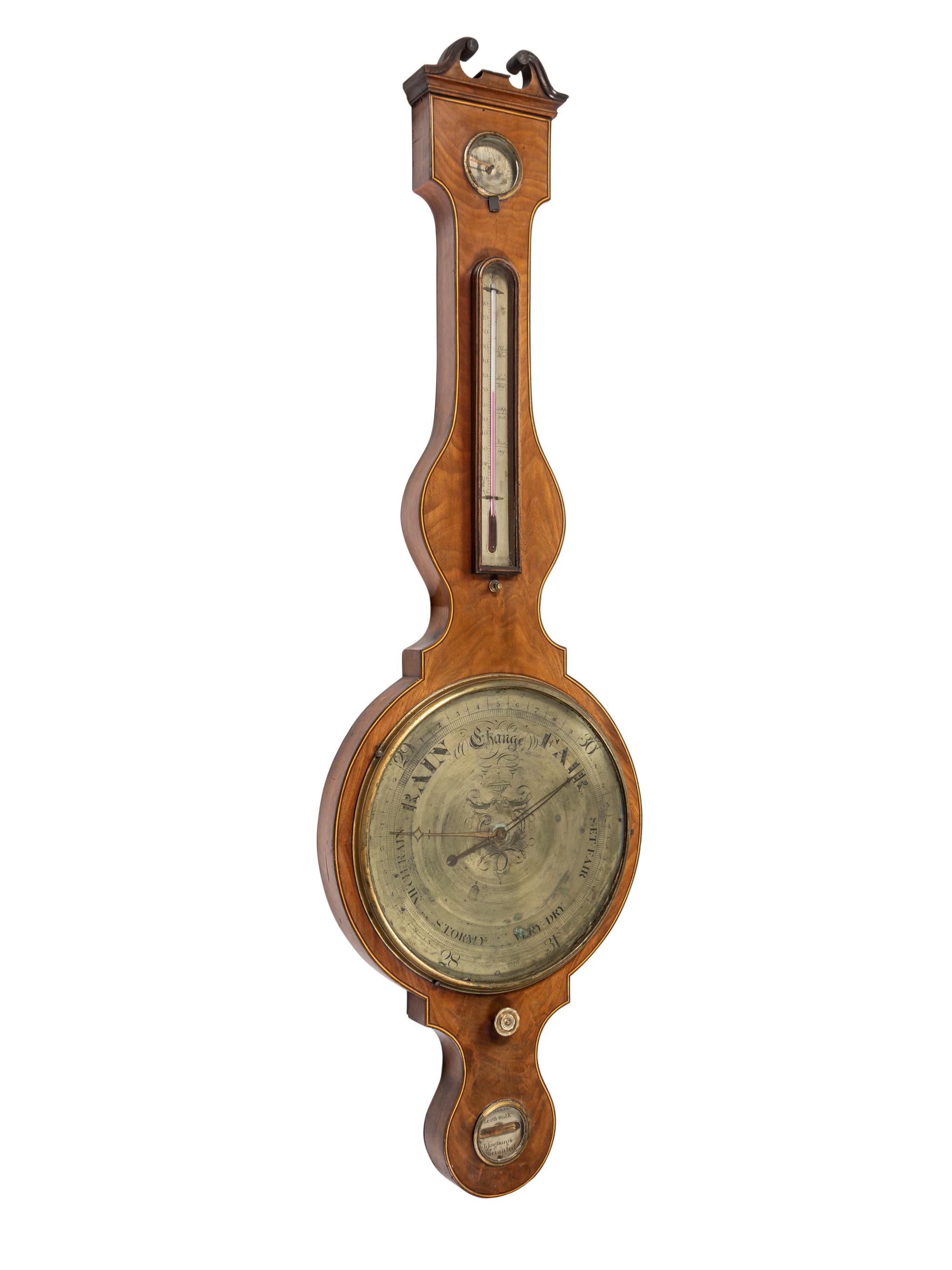A Scottish George III Mahogany Wheel Barometer