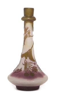A Galle Cameo Glass Bud Vase Height 6 1/2 inches.