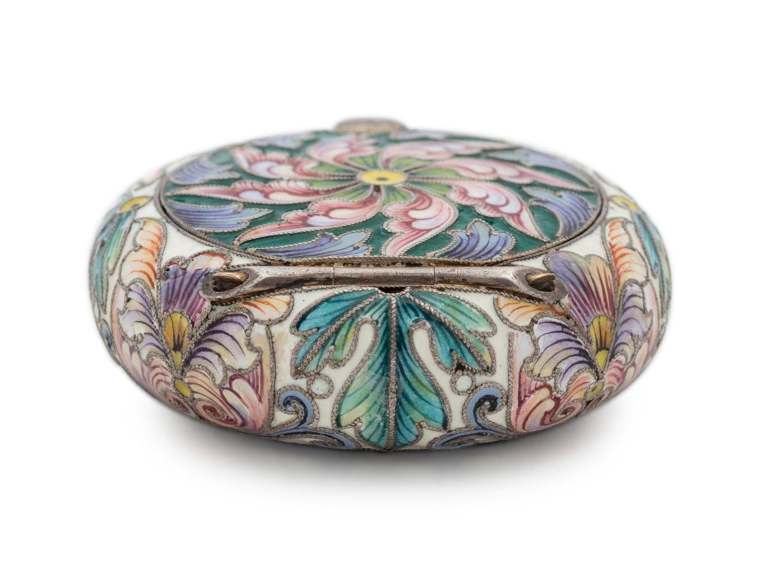 A Russian Silver and Shaded Enamel Snuff Box