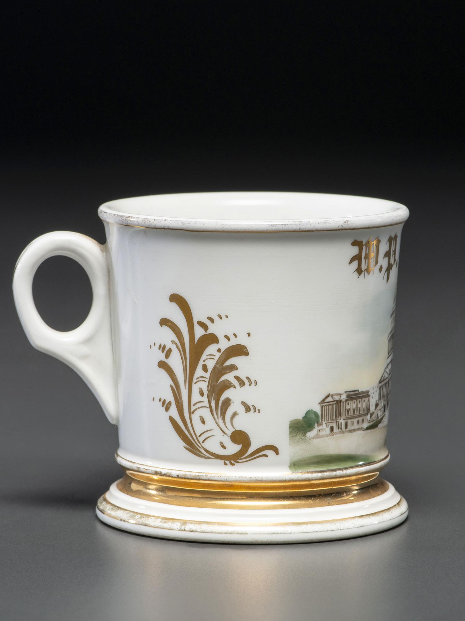 A Porcelain Shaving Mug Depicting the United States Capitol Building