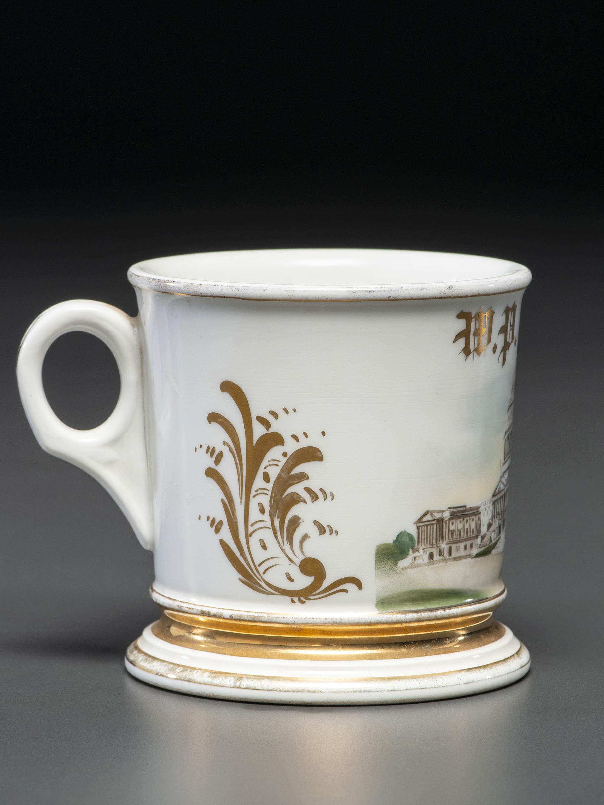 A Porcelain Shaving Mug Depicting the United States Capitol Building