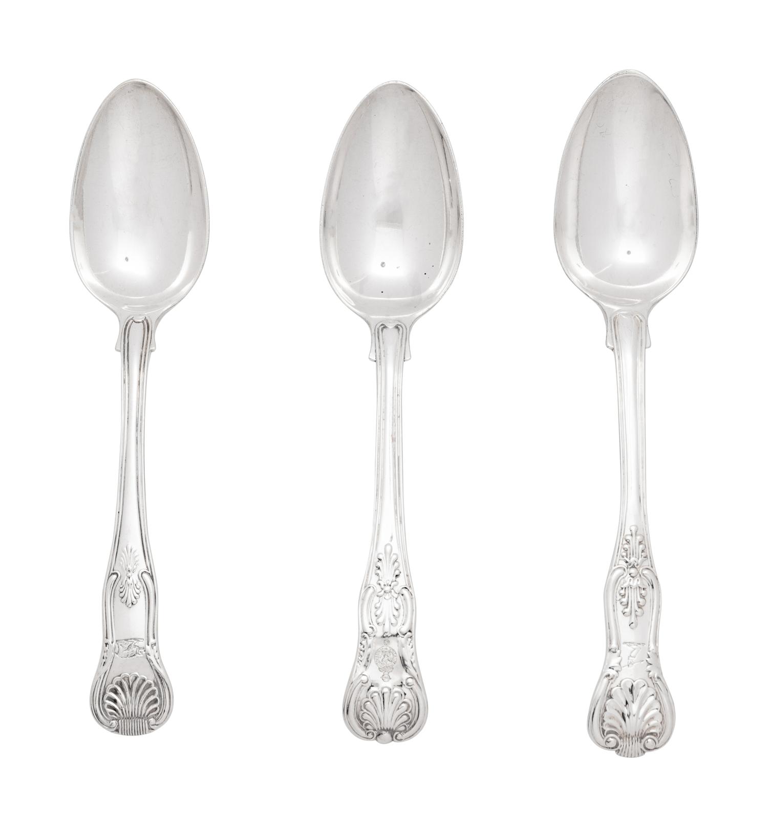 A Group of English Silver Flatware Articles