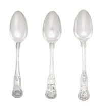 A Group of English Silver Flatware Articles