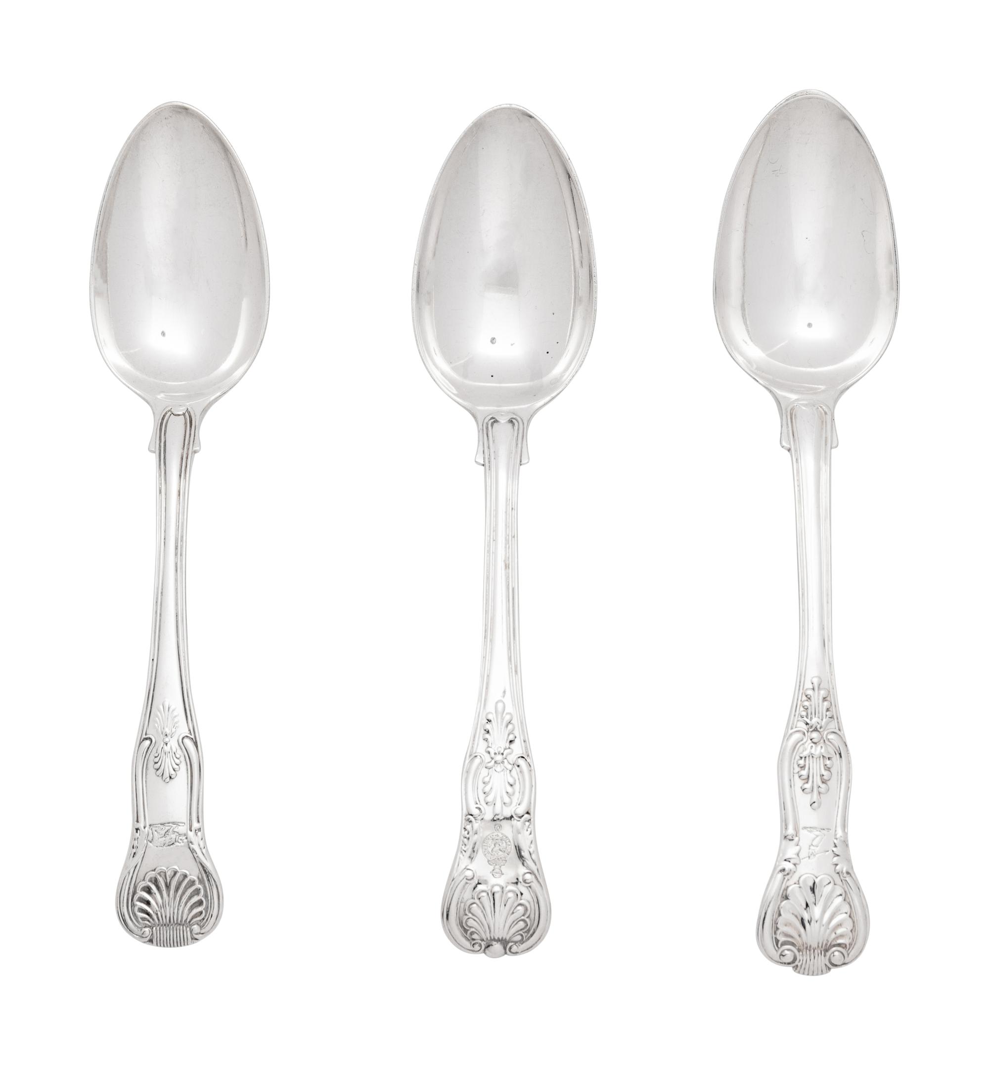 A Group of English Silver Flatware Articles