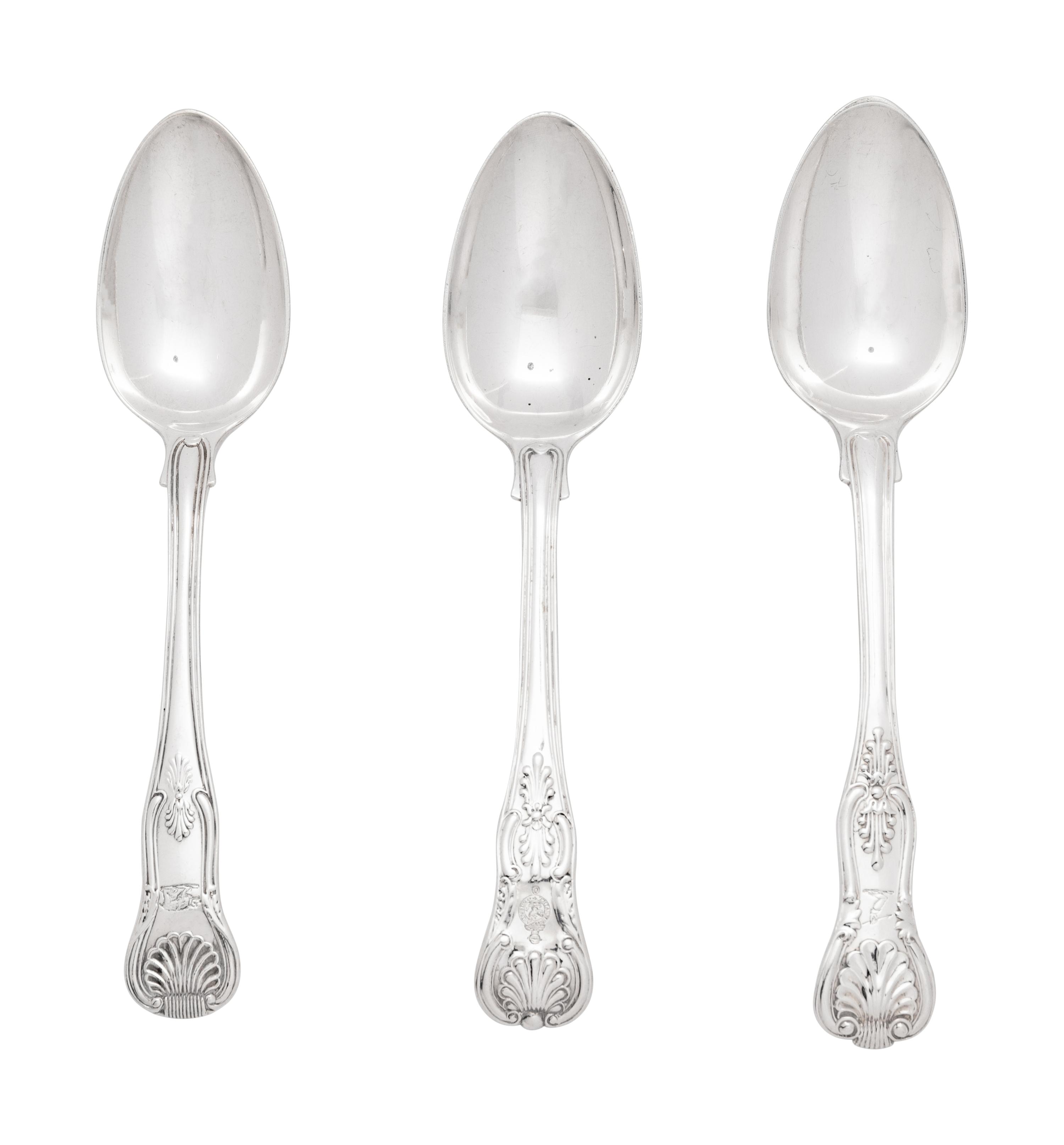 A Group of English Silver Flatware Articles