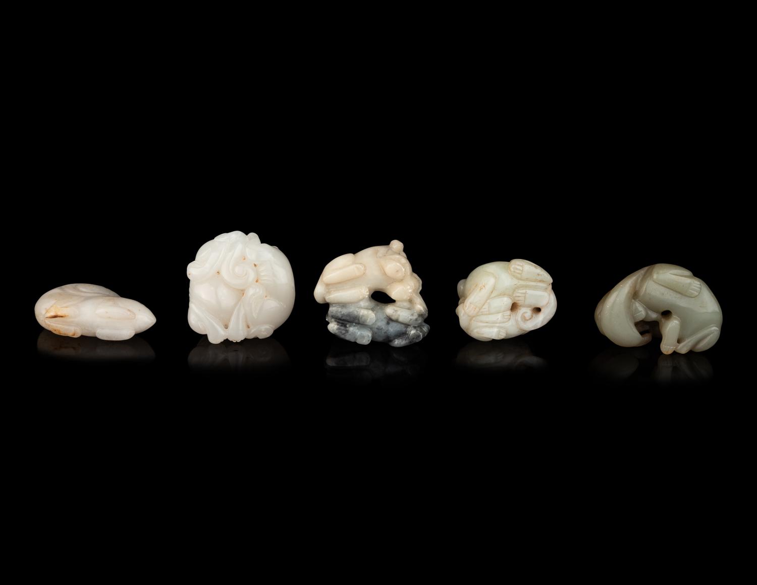 Five Chinese Carved Jade 'Animal' Groups
