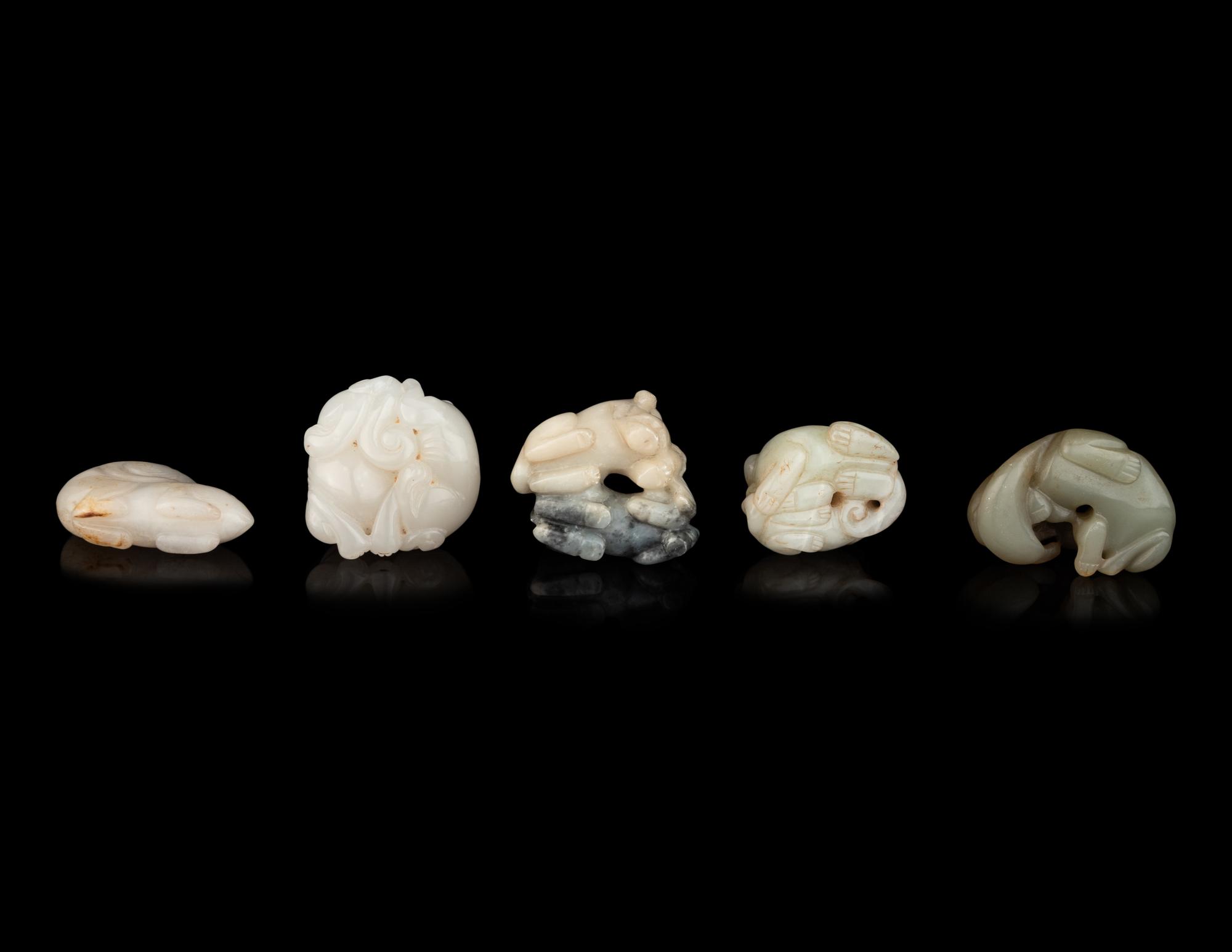 Five Chinese Carved Jade 'Animal' Groups