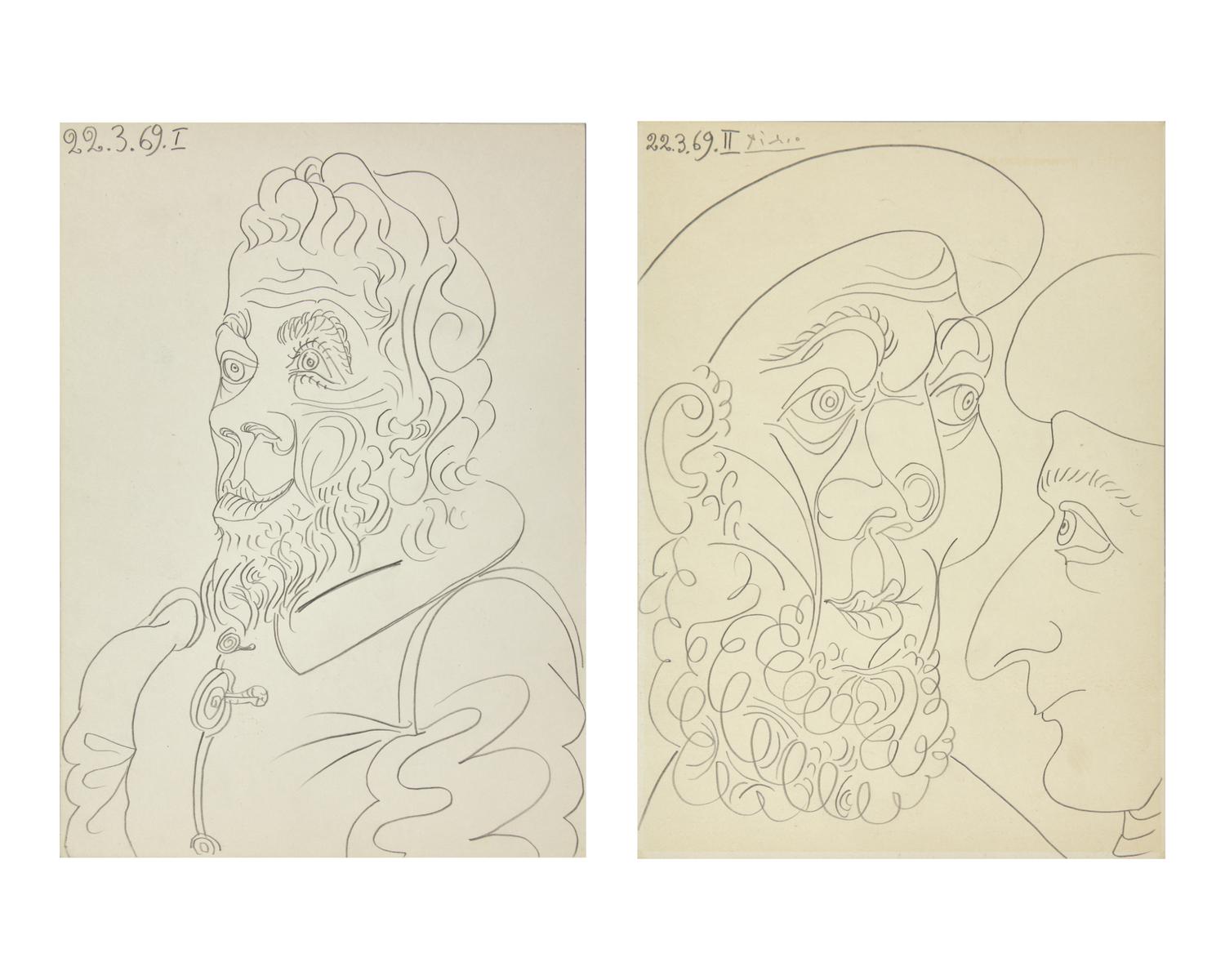 Tête d'Homme (with Deux Têtes verso), 1969 | A Double-Sided Drawing
