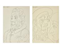 Tête d'Homme (with Deux Têtes verso), 1969 | A Double-Sided Drawing