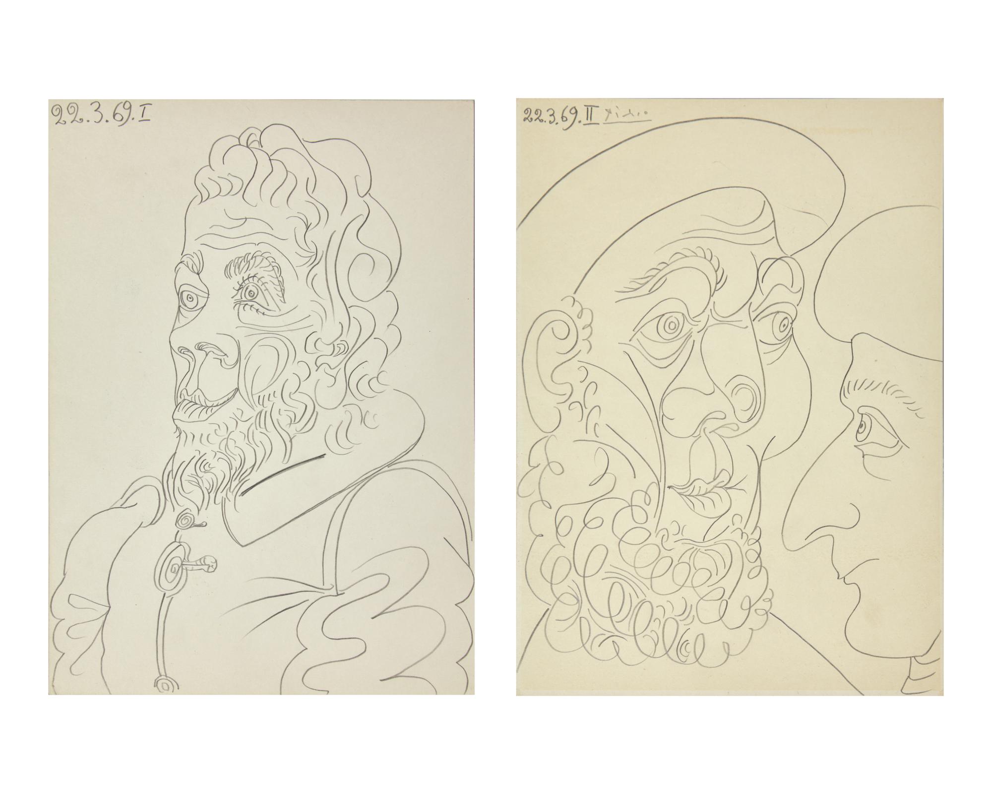 Tête d'Homme (with Deux Têtes verso), 1969 | A Double-Sided Drawing
