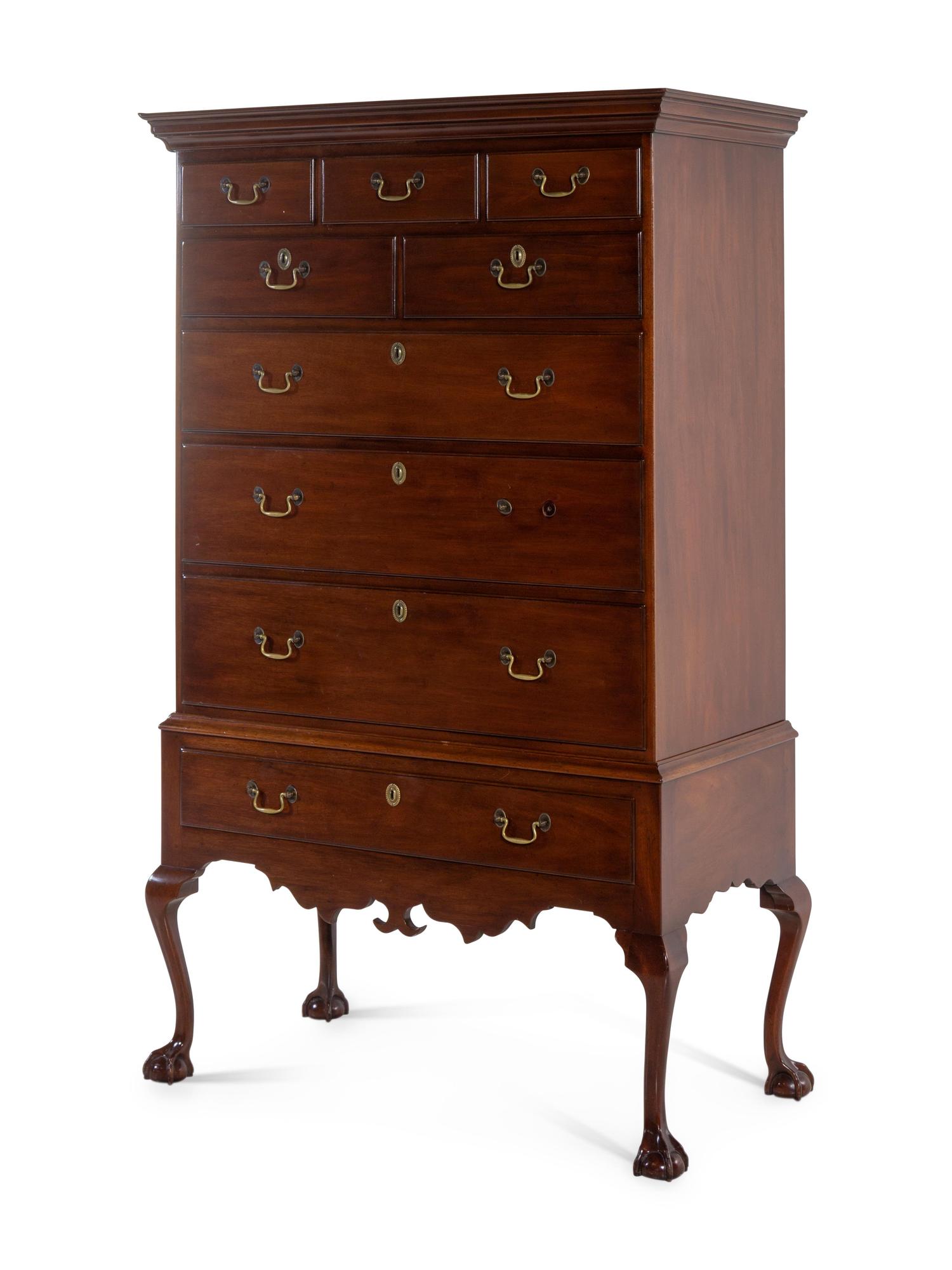 A Chippendale Style Mahogany Tall Chest — KITTINGER