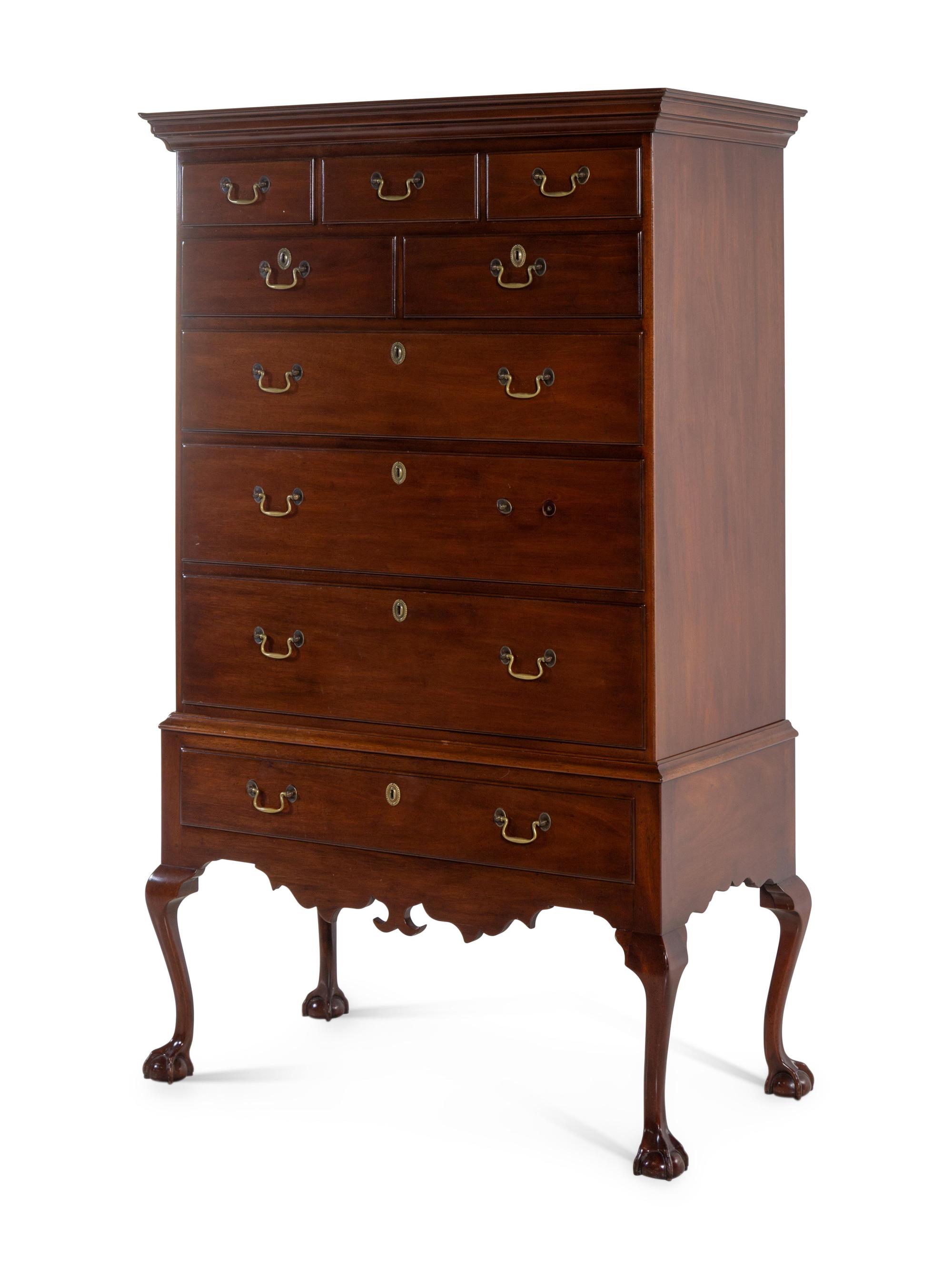 A Chippendale Style Mahogany Tall Chest — KITTINGER