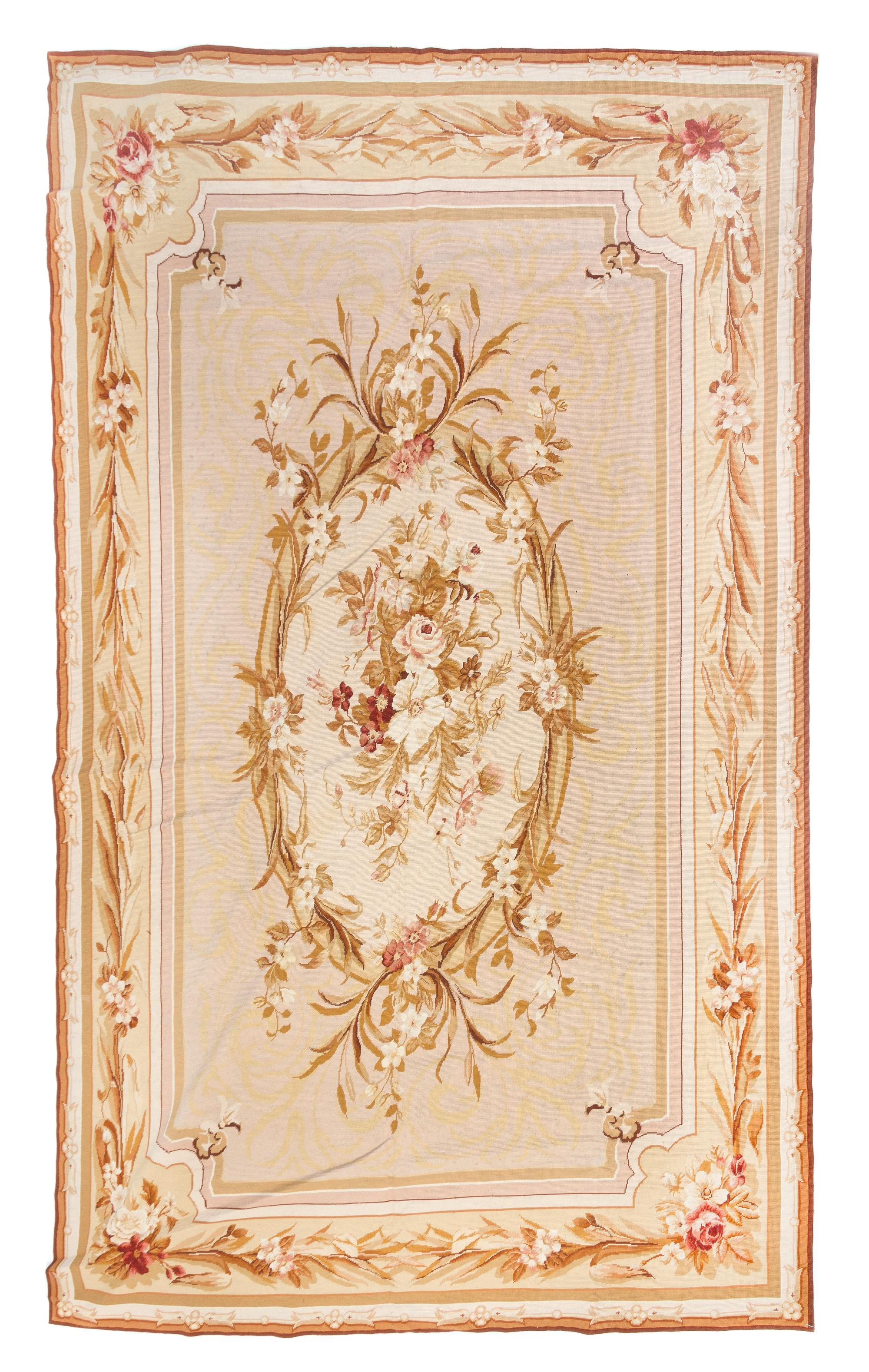 An Aubusson Wool Rug, 9 feet 2 inches x 6 feet 1 inch.