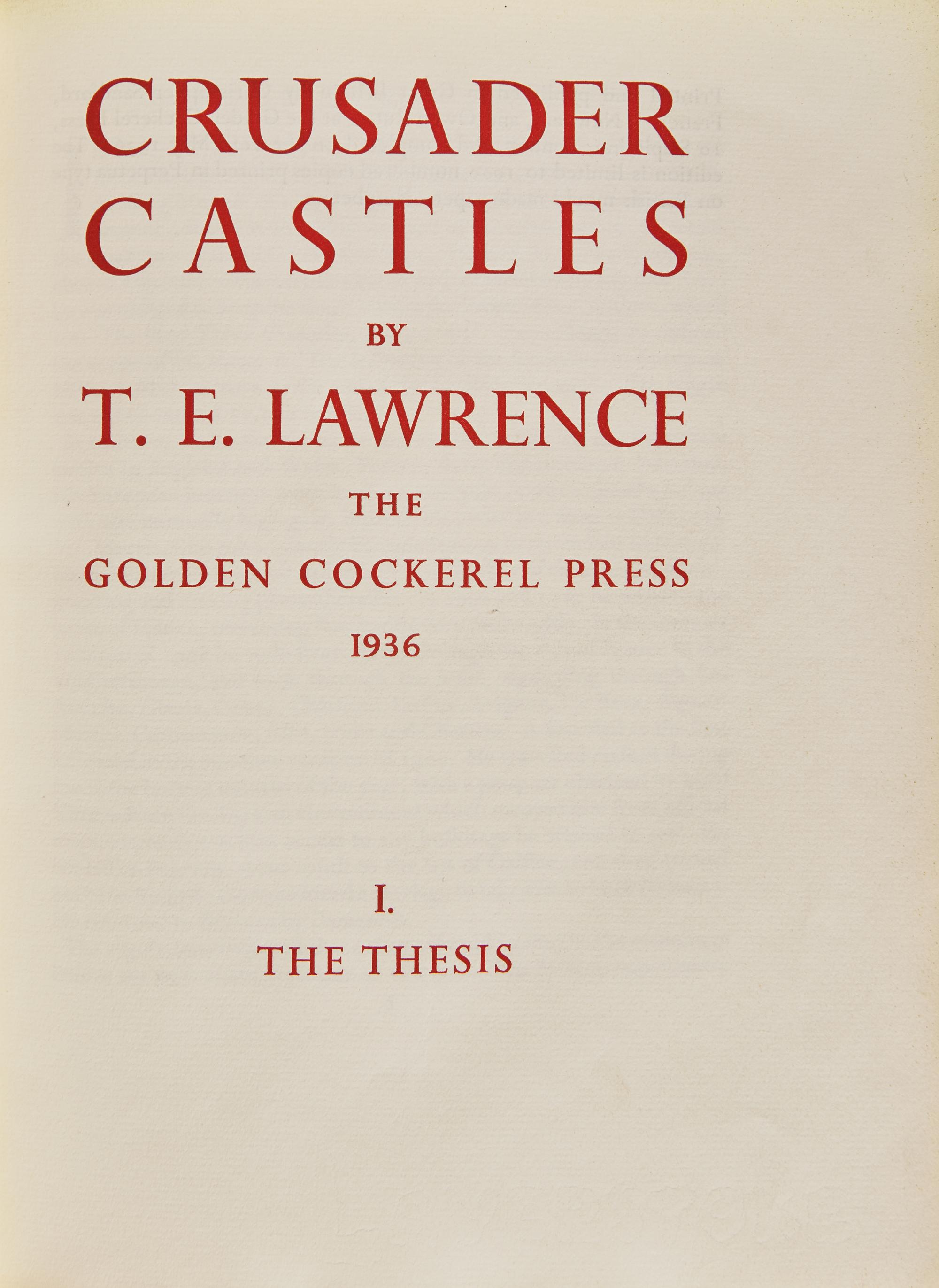 [Literature] Lawrence, T.E. Crusader Castles
