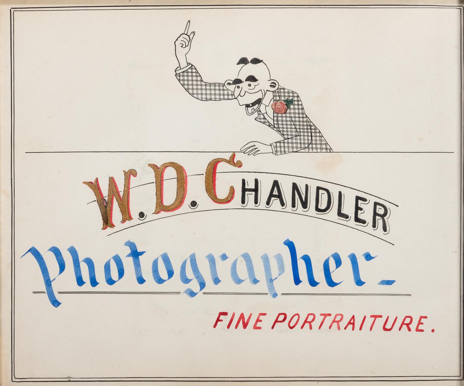 Five Framed Specialty Shop Advertising Hand Colored Prints and Watercolors