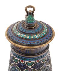 A Russian Enameled Silver Tankard