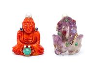 A Collection of Vintage Yellow Gold and Multi Gem Brooches, Seaman Schepps, 61.70 dwts.