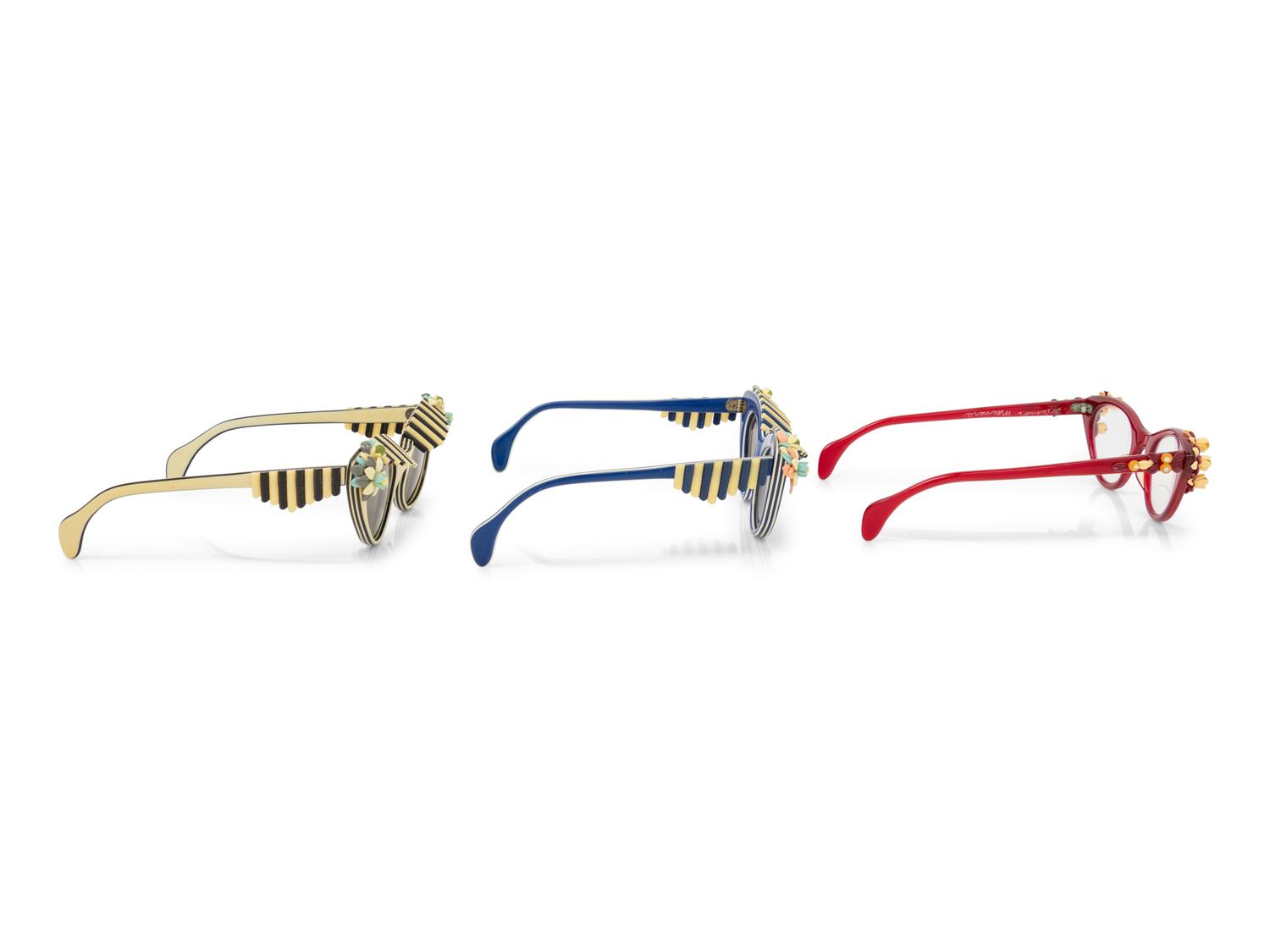 Three Pairs of Elsa Schiaparelli "Cabana" Glasses, 1950s