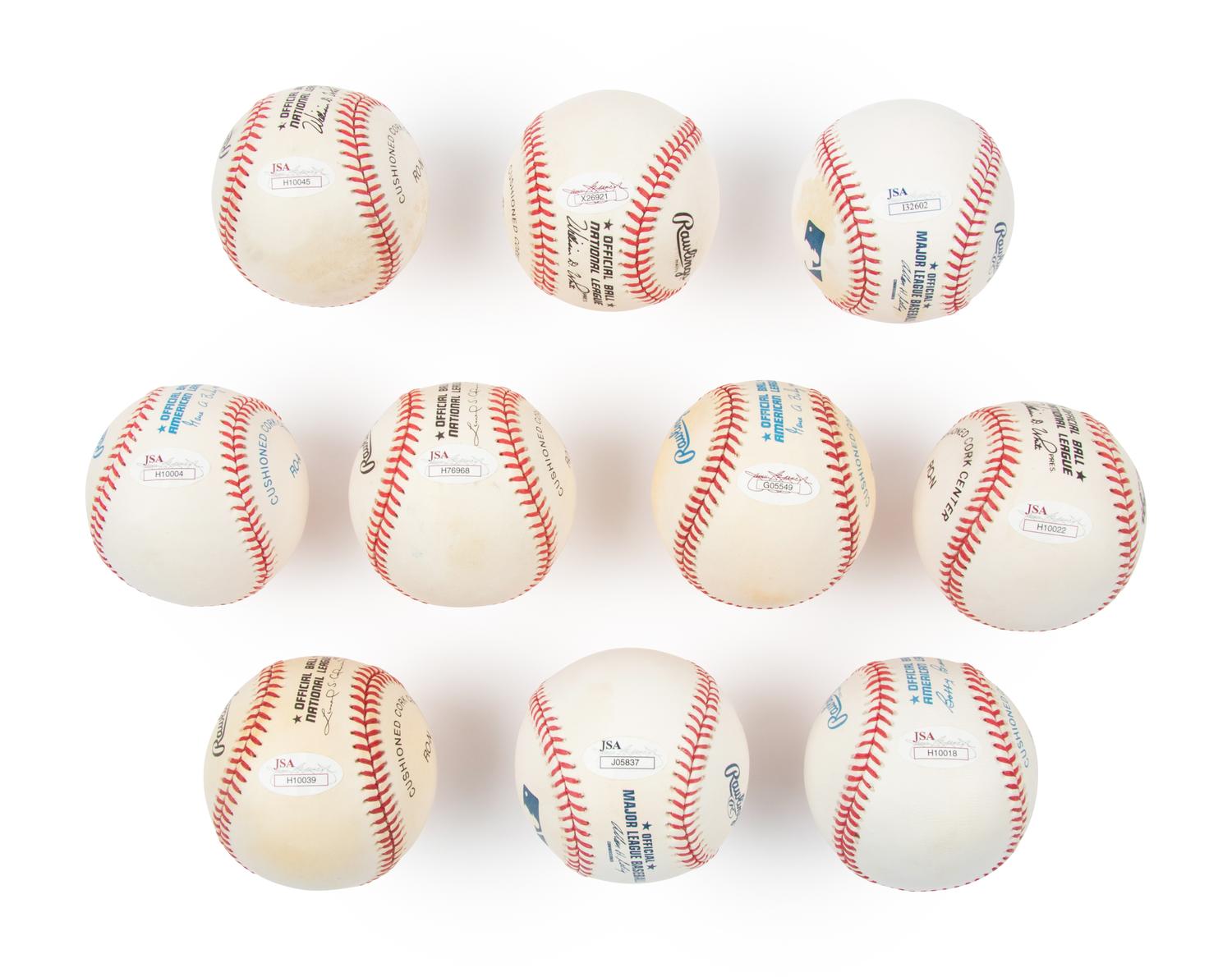 A Collection of 10 Hall of Fame Manager Signed Autograph Baseballs (JSA)