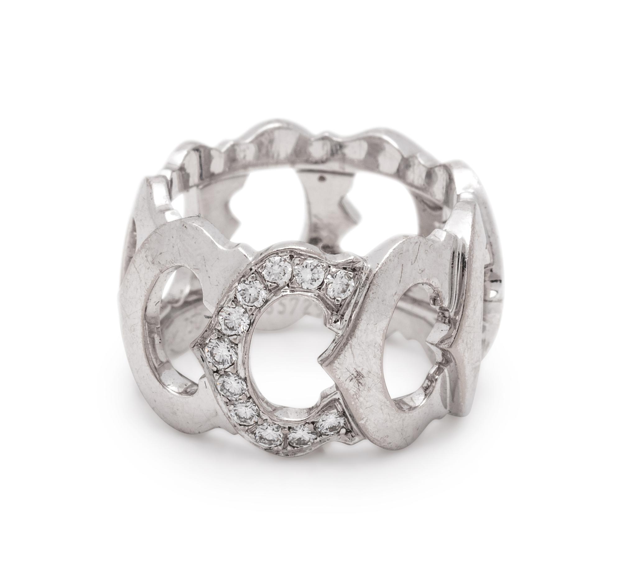 CARTIER, WHITE GOLD AND DIAMOND 'C DE CARTIER' RING