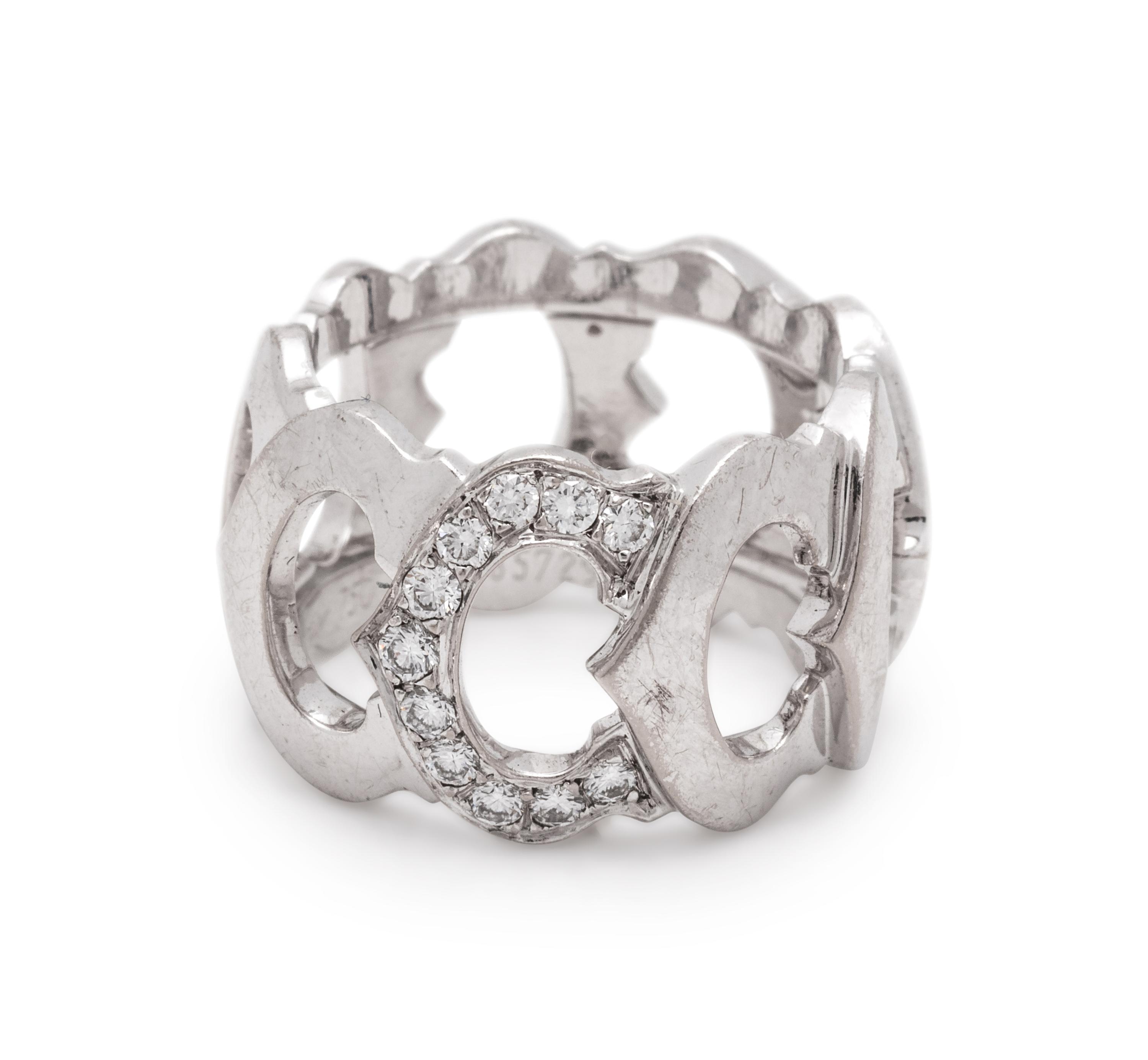 CARTIER, WHITE GOLD AND DIAMOND 'C DE CARTIER' RING