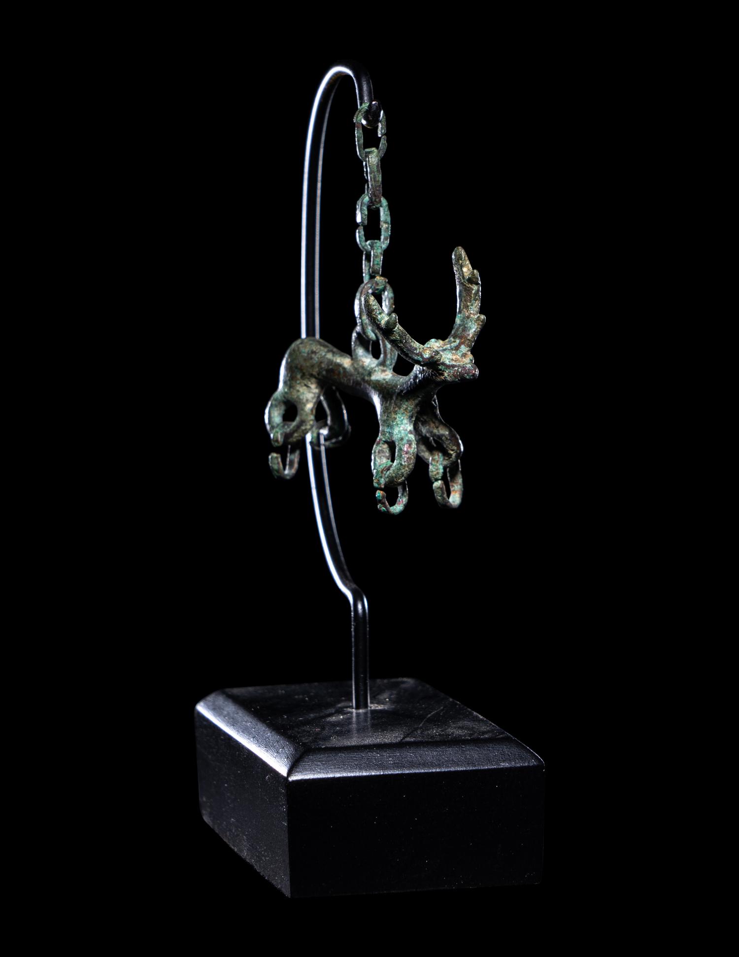 A Luristan Bronze Stag on a Chain