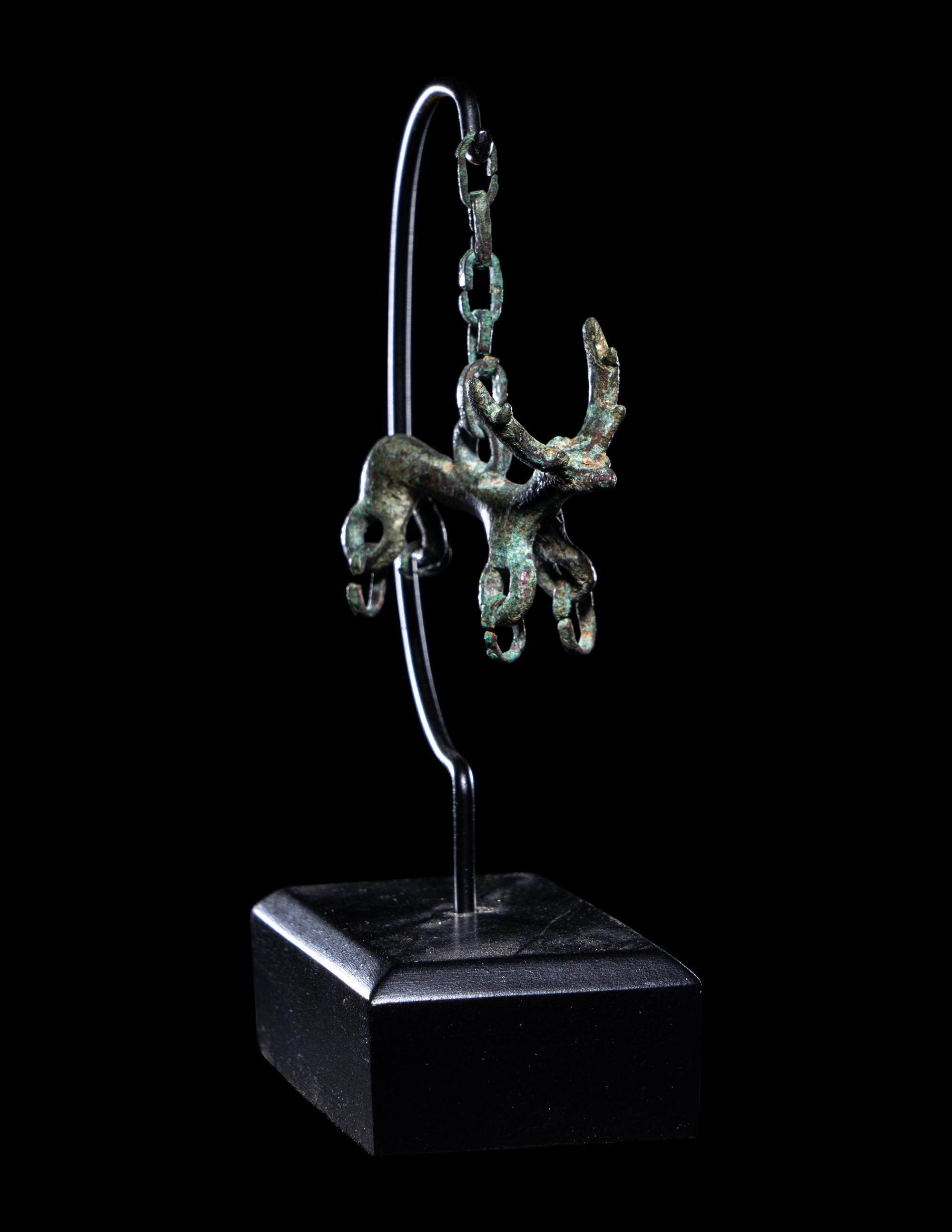 A Luristan Bronze Stag on a Chain