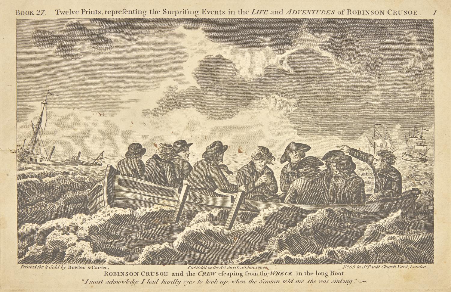 [Prints] [Defoe, Daniel] Twelve Prints, representing the Surprising Events in the Life and Adventures of Robinson Crusoe