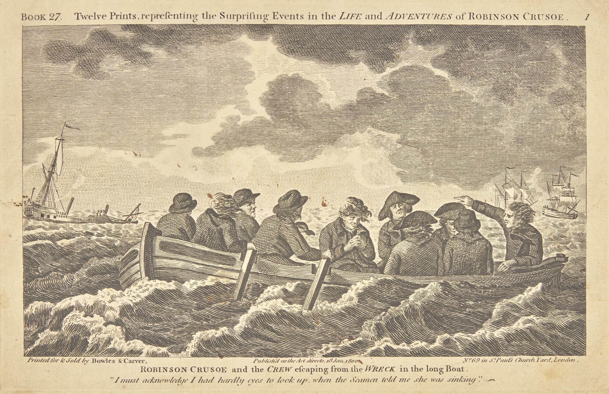 [Prints] [Defoe, Daniel] Twelve Prints, representing the Surprising Events in the Life and Adventures of Robinson Crusoe
