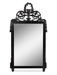 A Directoire Style Black Painted Mirror