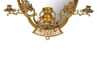 An Italian Majolica Plaque-Inset Gilt Metal Girandole Mirror — 20TH CENTURY
