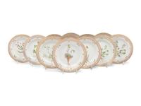 A Set of Twelve Royal Copenhagen Flora Danica Porcelain Bread Plates