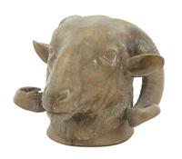 A Bronze Rams Head Desk Ornament Height 6 1/2 inches. — 19TH CENTURY