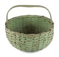A Woven Basket in Old Green Paint