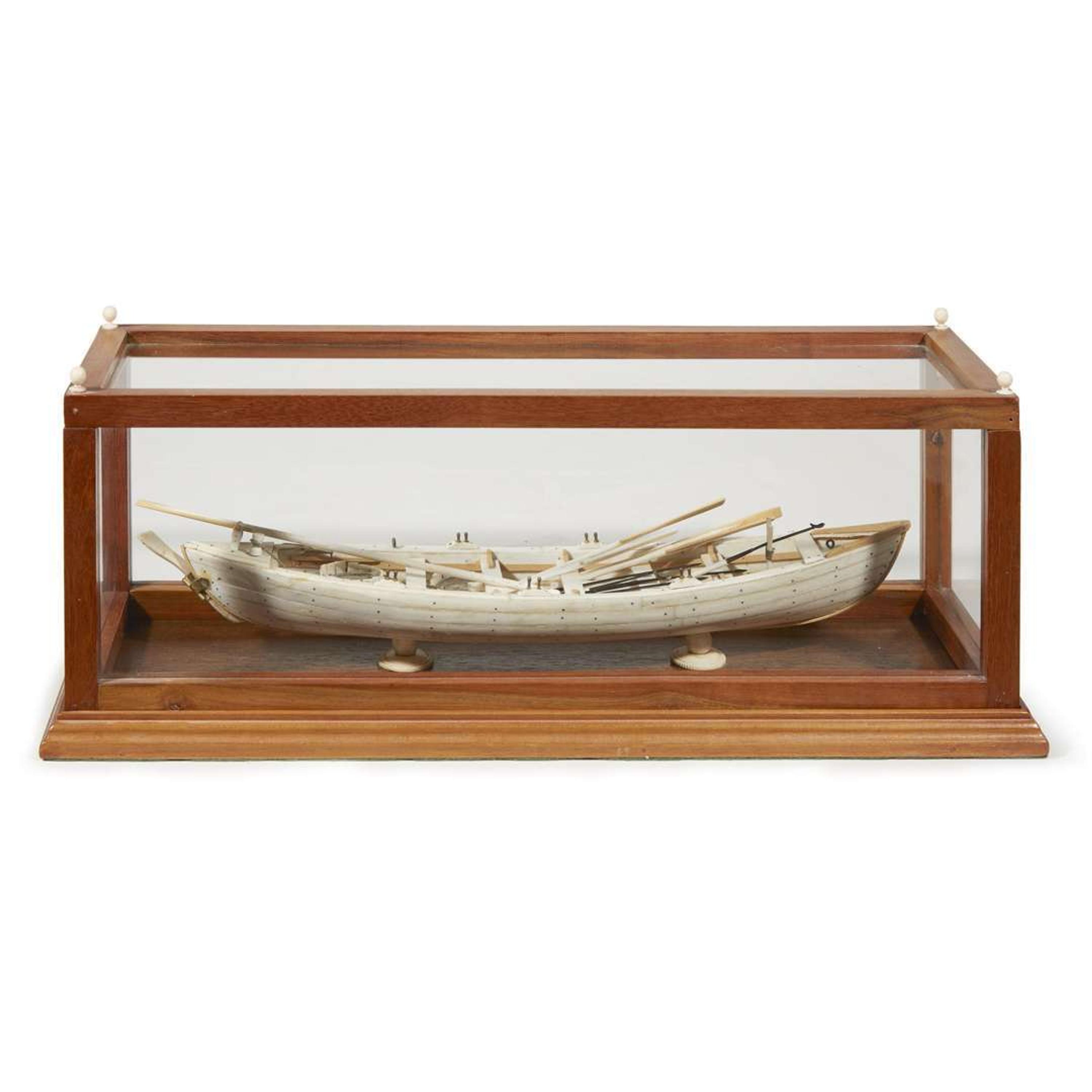 Whalebone model of a whale boat late 19th/early 20th century