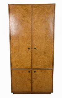 A John Widdicomb Burlwood Bar/Cabinet Height 75 3/4 x width 36 1/4 x depth 19 inches. — 20TH CENTURY