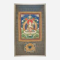 A Tibetan Thangka depicting White Tara 19th century or earlier